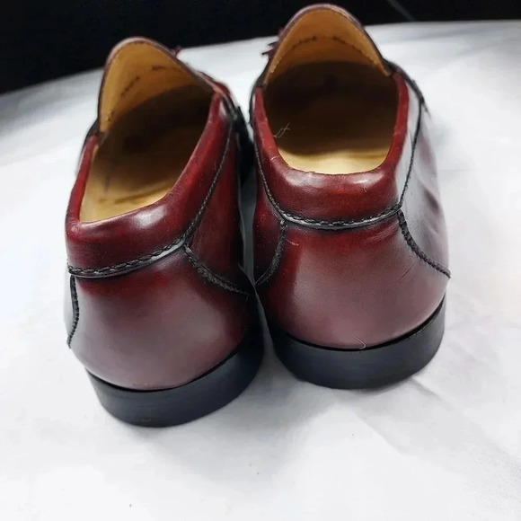 Cole Haan Mens Mahogany Brown Leather Slip-On Tassel Loafer 8.5 - Picture 8 of 14